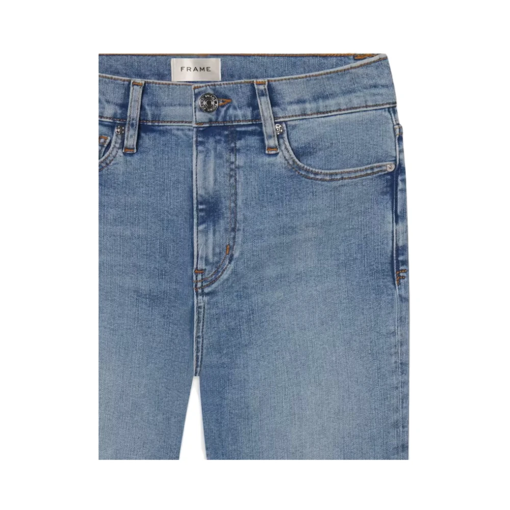 Frame Iconische Flared Jeans met Bruine Stiksels Blue Dames