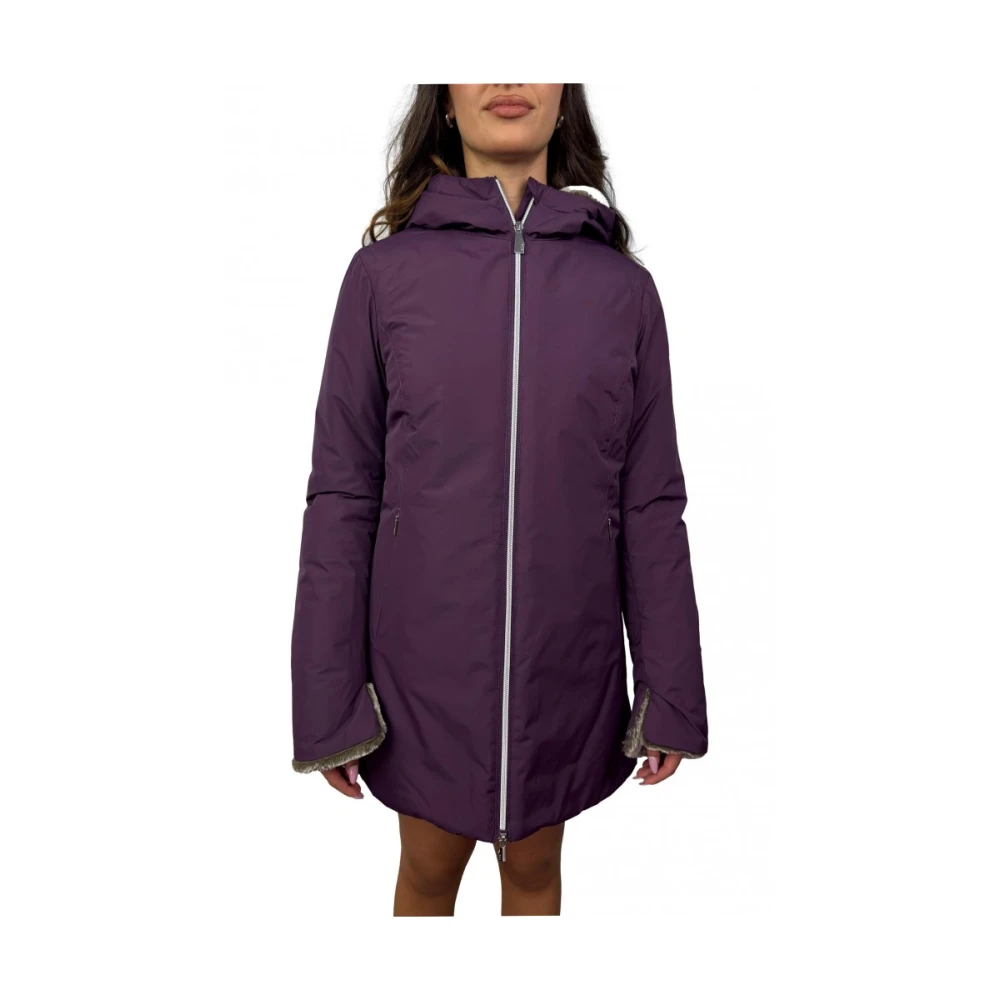 Suns Paarse Marmeren Hoodie Bontjas Purple Dames