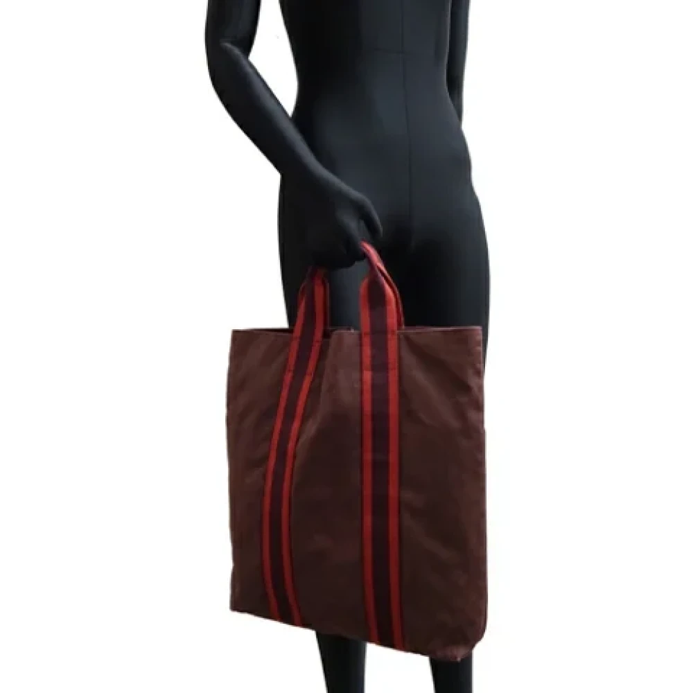 Hermès Vintage Pre-owned Cotton handbags Red Dames