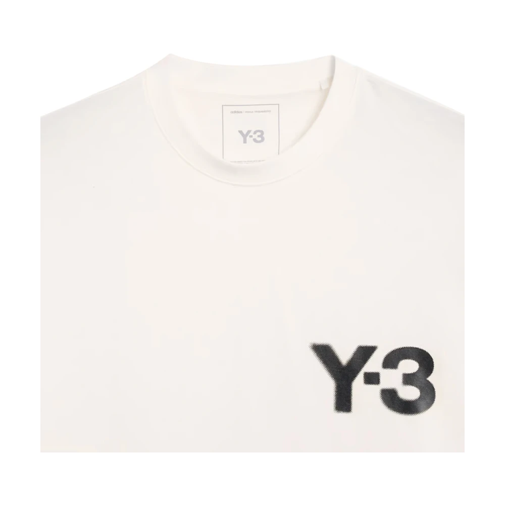 Y-3 Klassiek katoenen T-shirt met bedrukt logo White Heren