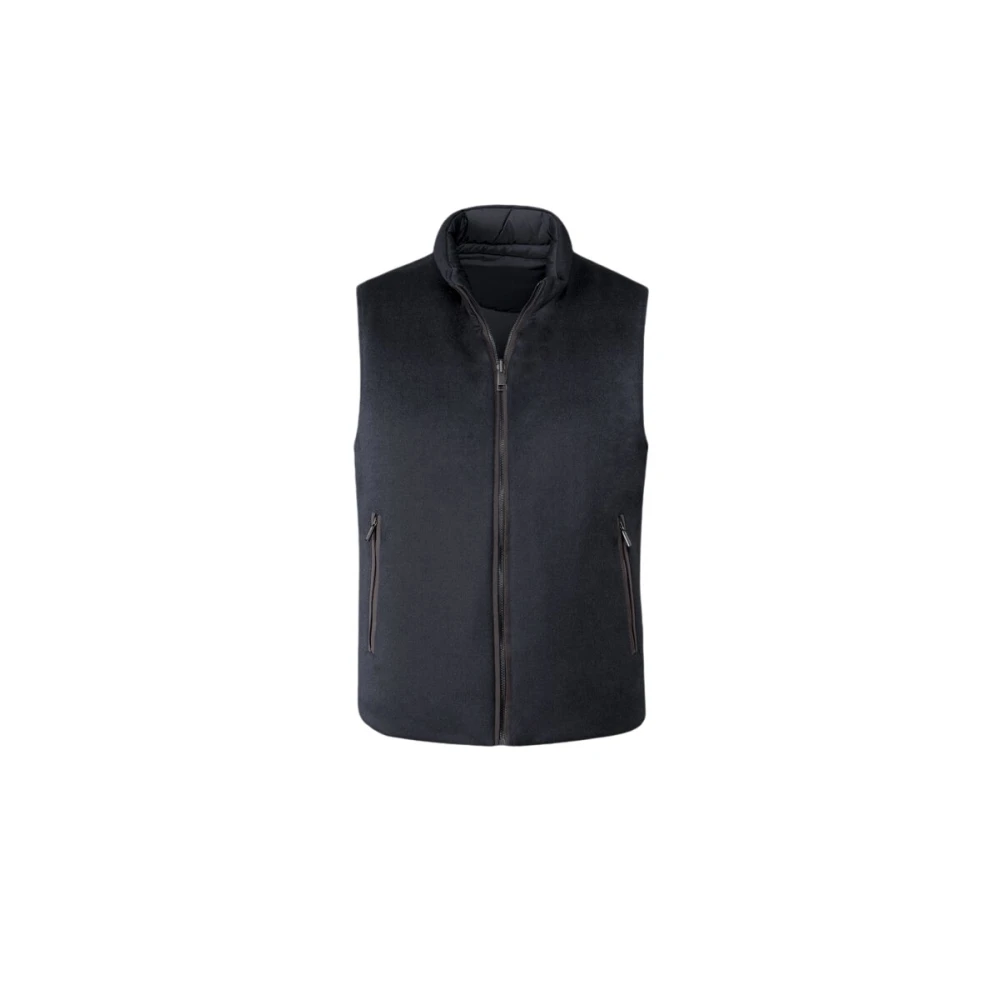 Moorer Men's Blue Waistcoats, M, Falieri Reversible Vest