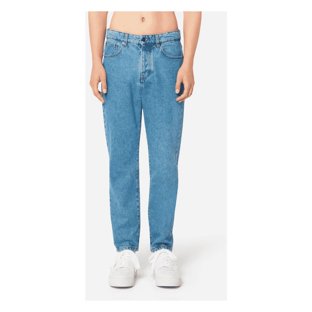 Ami Paris Indigo Denim Tapered Wortelbeen Jeans Blue Heren