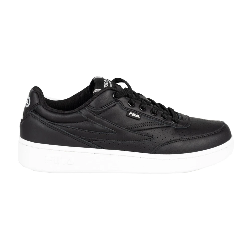 Fila Leren Sneakers met Ronde Neus Heren Schoenen Zwart
