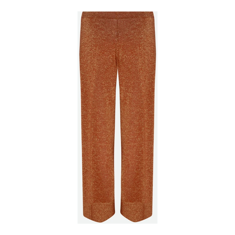 Circus Hotel Katoen Lurex Elastische Taille Broek Brown Dames
