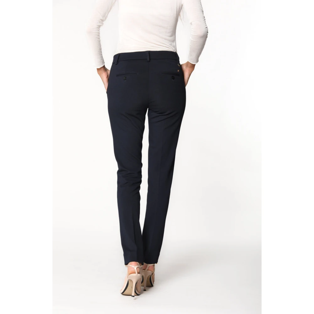Mason's Slim Fit Technische Jersey Chino Broek Blue Dames