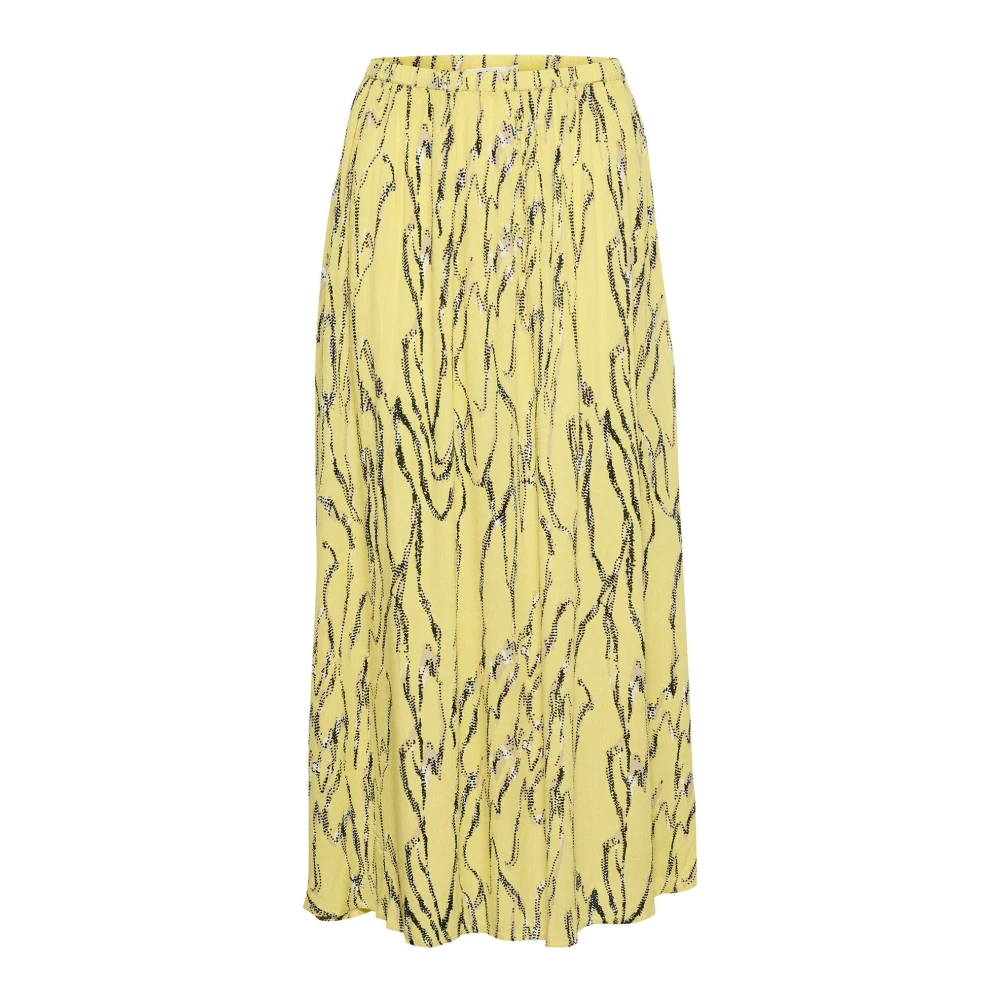 Soaked In Luxury Yellow Maxi Skirts, Female, Xl, Colorful Maxi Skirt With Elastic Waist