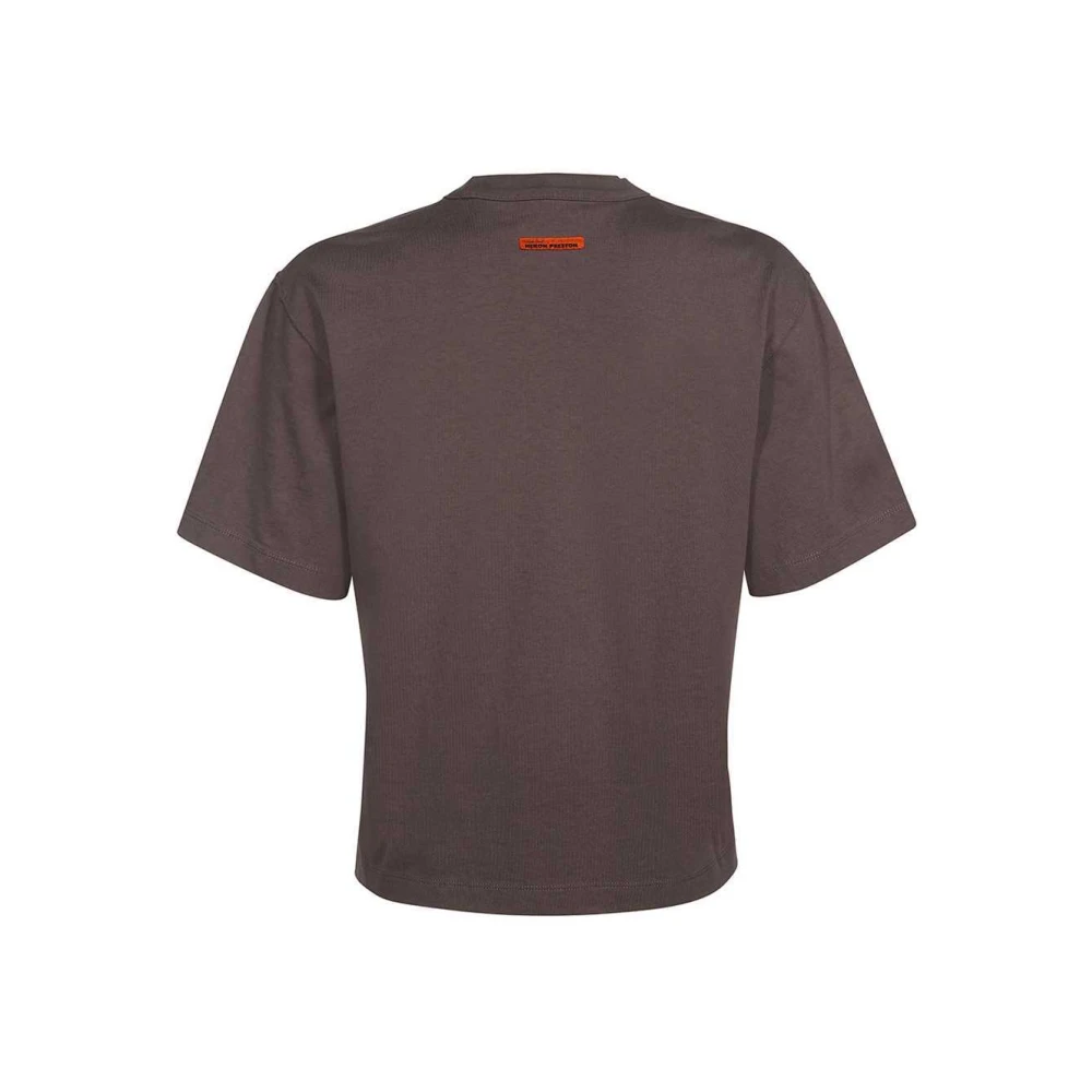 Heron Preston Katoenen T-shirt met Front Print Brown Dames