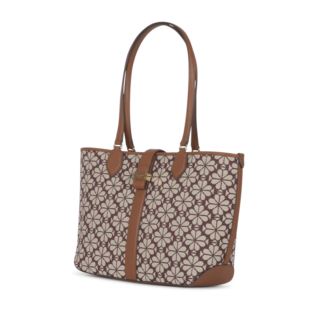 Kate Spade Bloemen Jacquard Medium Open Tote Tas Brown Dames