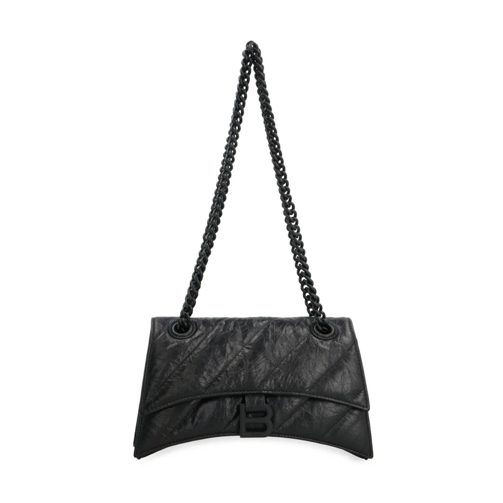 Balenciaga Crush Leren Kleine Schoudertas Black Dames