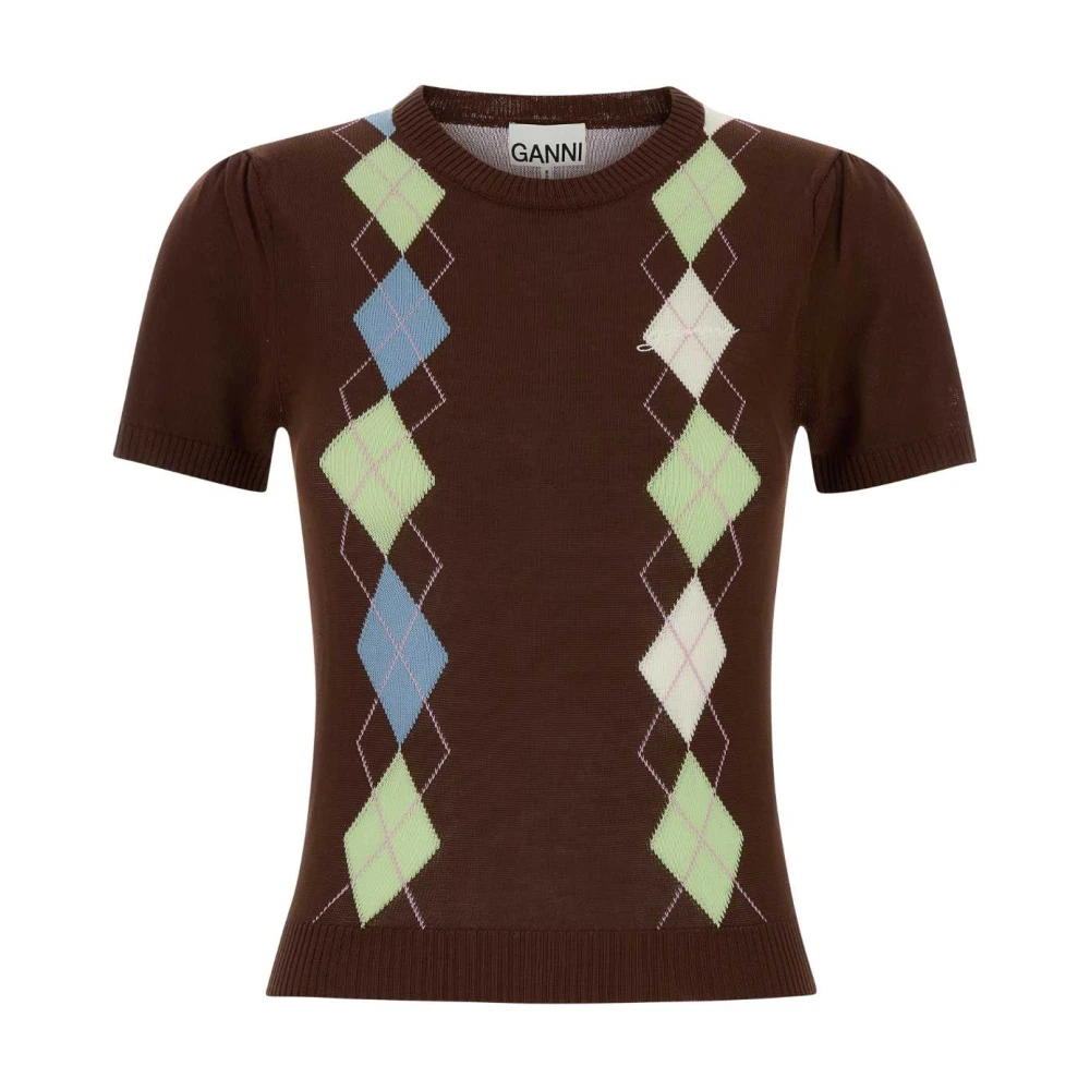 Ganni Donna Marrone - Maglione Girocollo - Knitwear - Xs