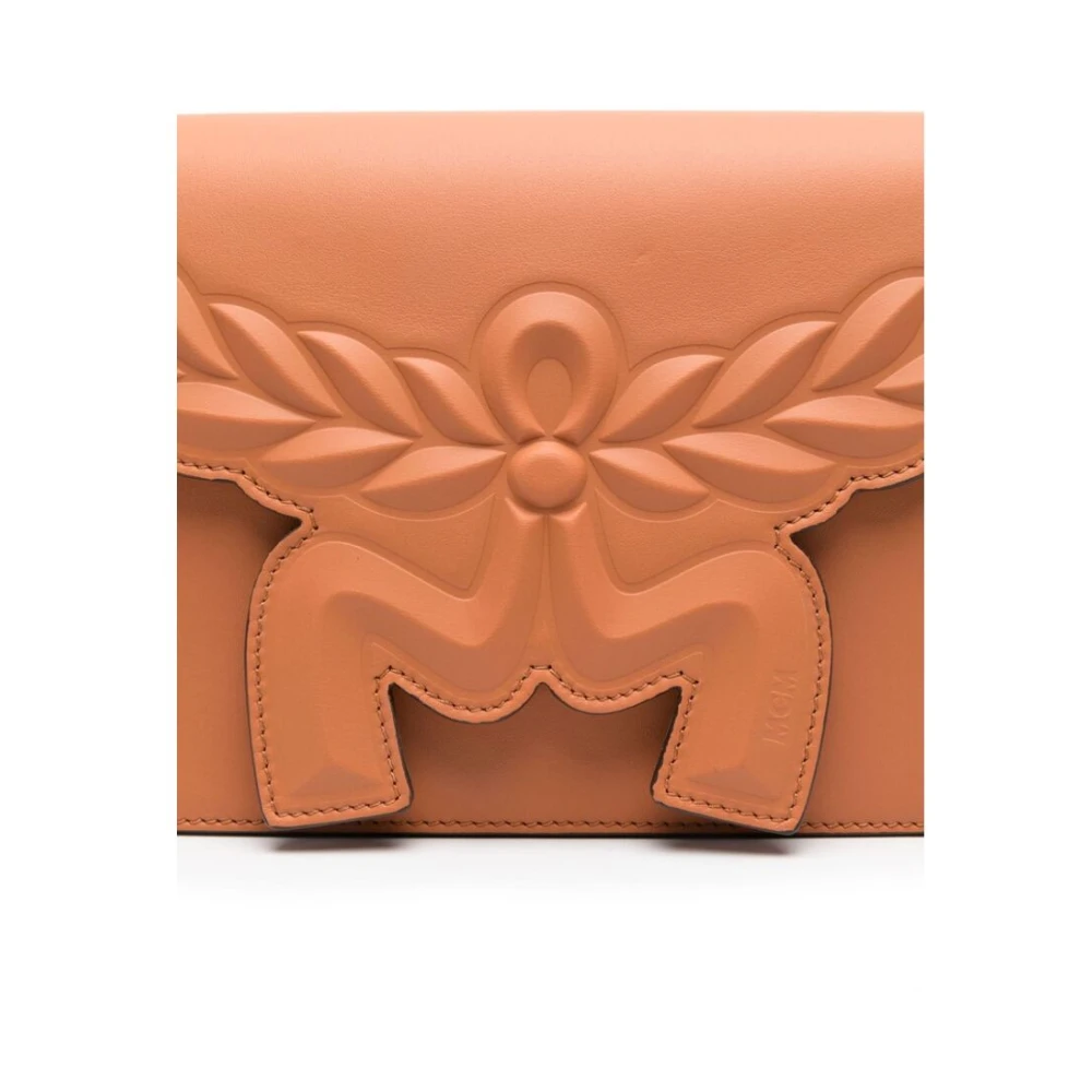MCM Cognac Leren Schoudertas Brown Dames