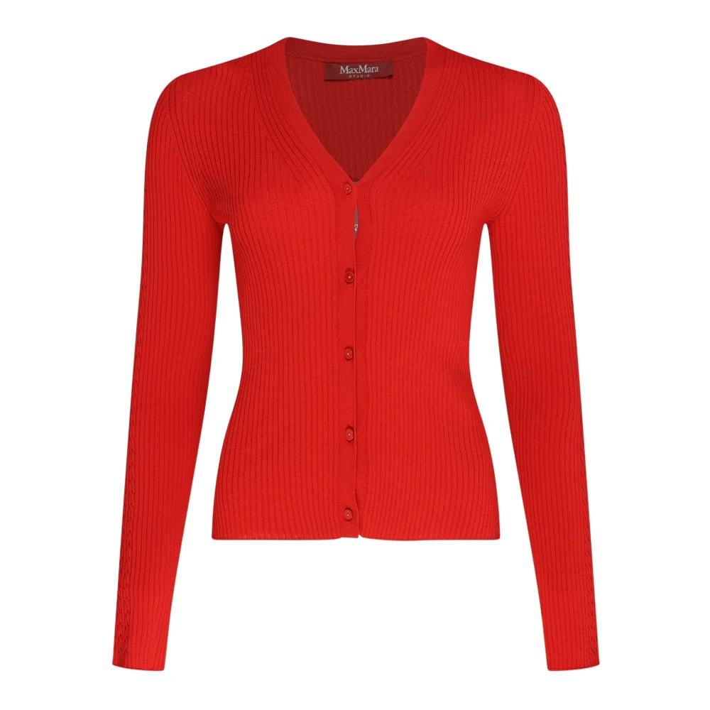 Max Mara Studio Rode Cardigan Trui Red Dames