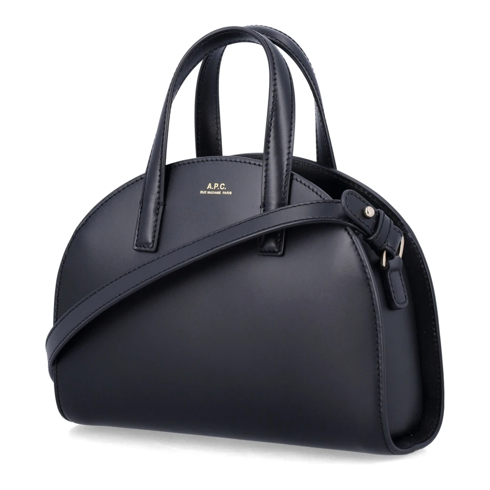 A.p.c. Zwarte Tote Tas met Voorlogo Print Black Dames
