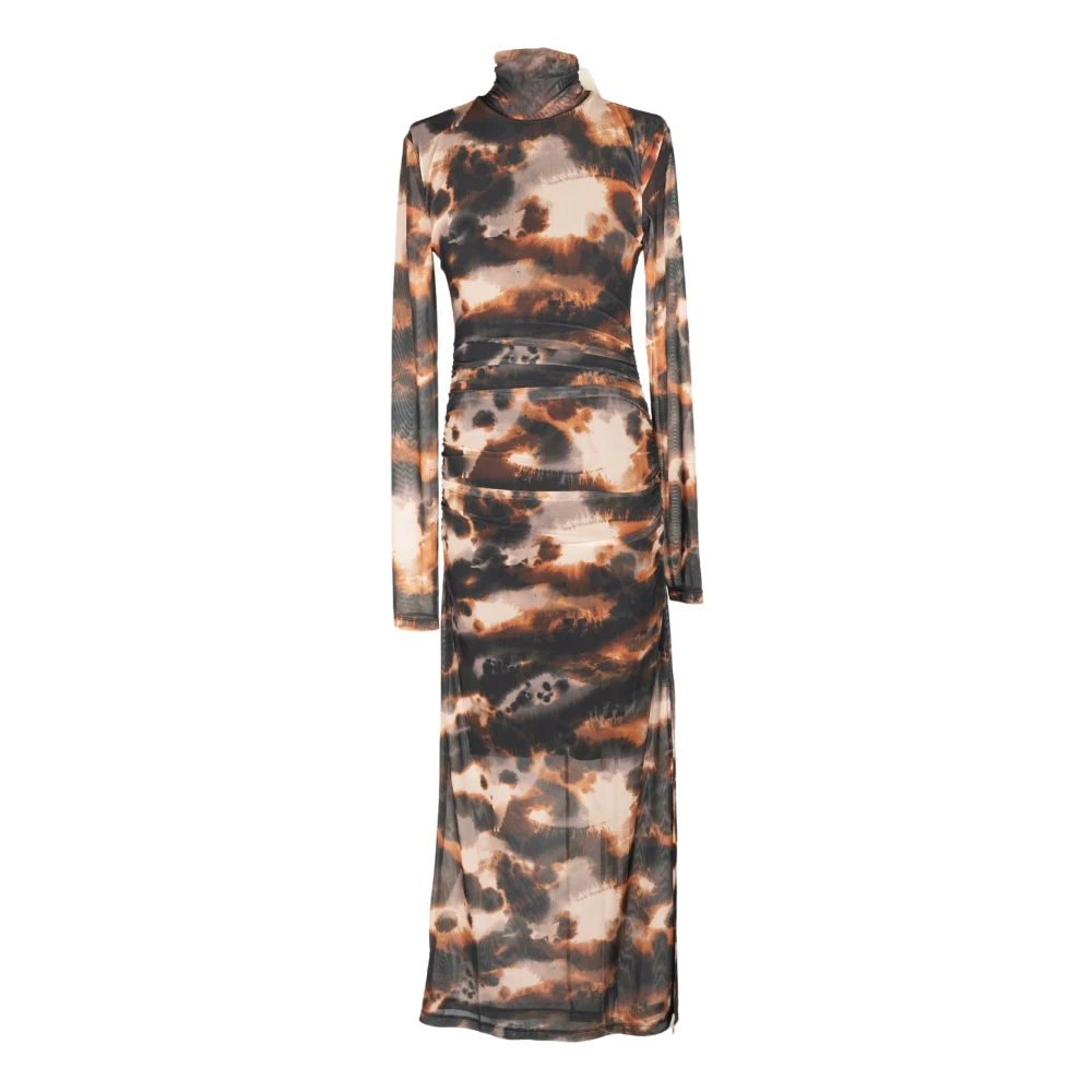 Gestuz Mesh jurk in bruin en beige Brown Dames