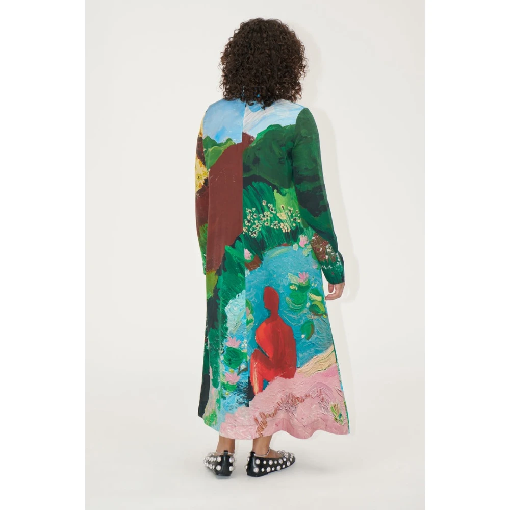 Stine Goya Abstract Landschap Midi Jurk Multicolor Dames