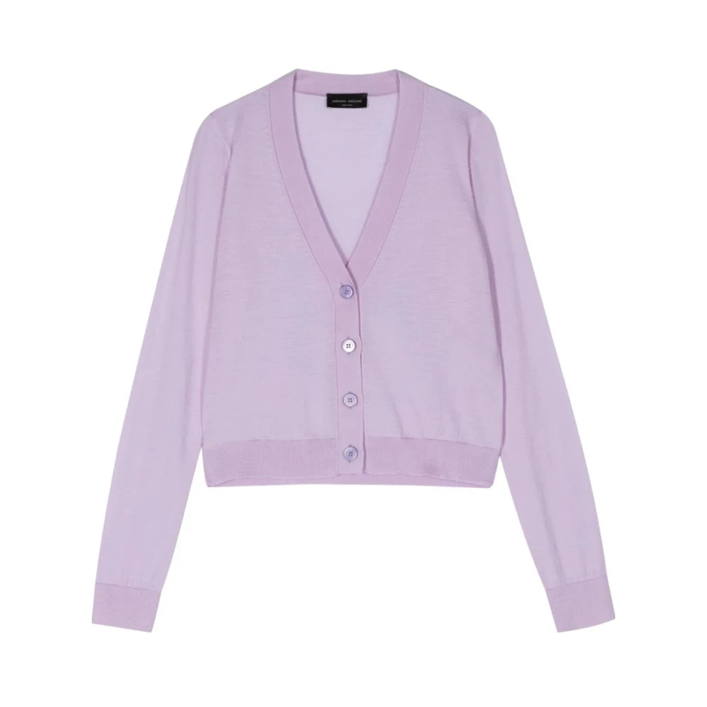Roberto Collina Lila Merinowol Vest Purple Dames
