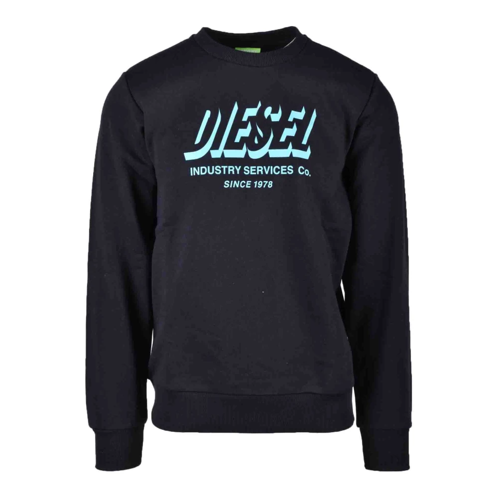 Diesel Katoenmix Pullover Sweatshirt Black Heren