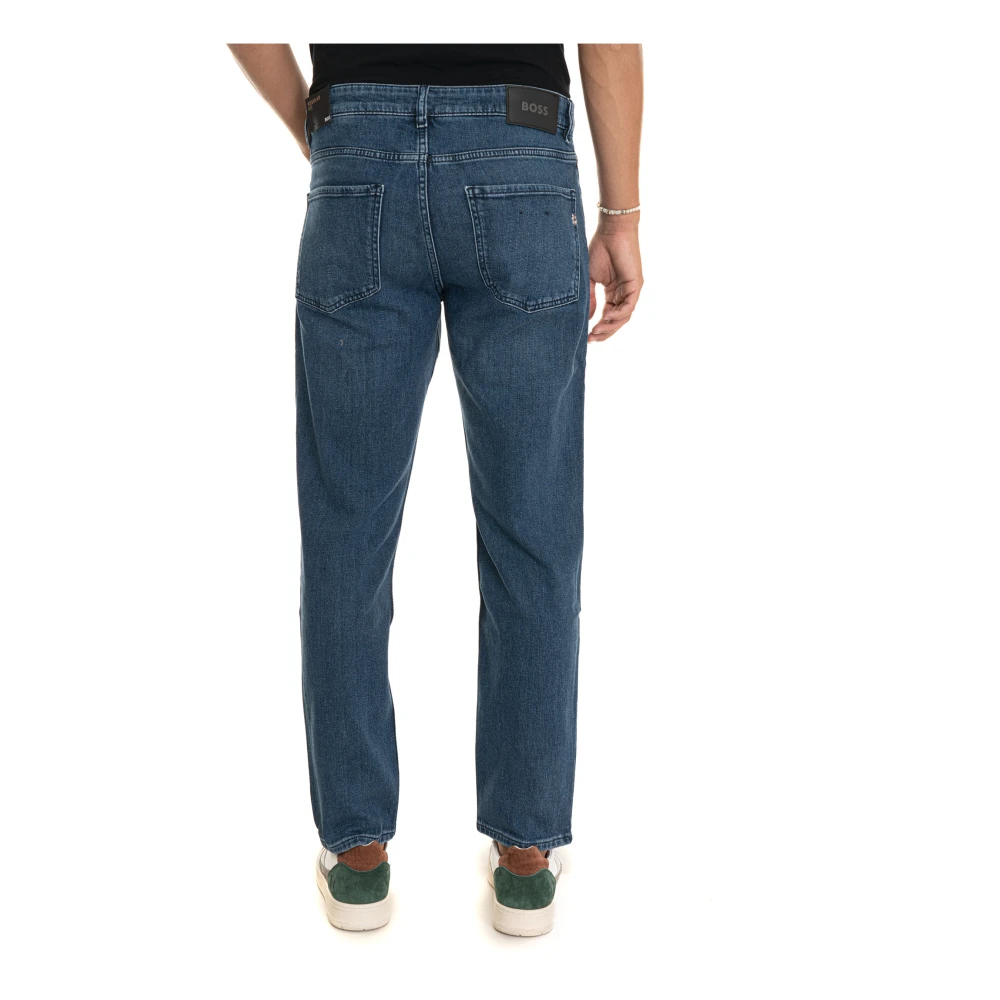 Boss Stonewashed Denim Jeans Blue Heren