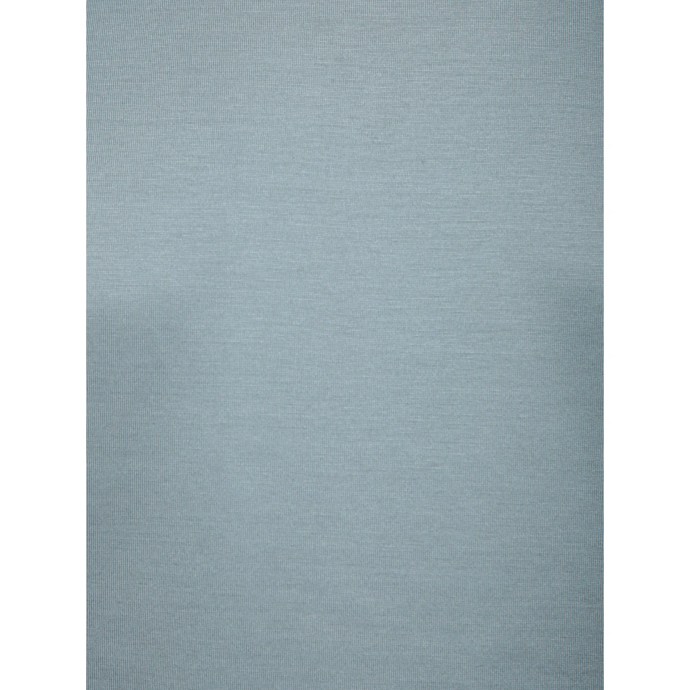Canali Lichtblauwe Geribbelde T-shirt Blue Heren