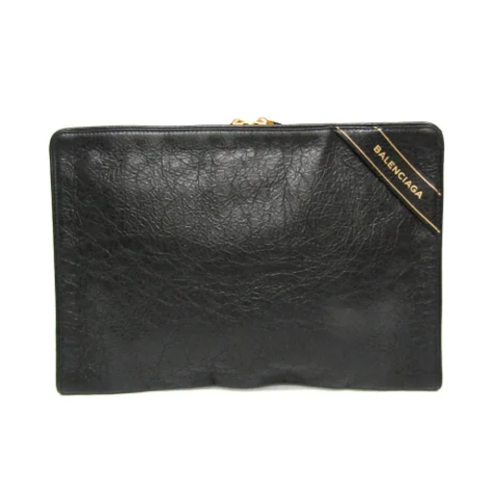 Balenciaga Vintage Pre-owned Leather clutches Black Dames
