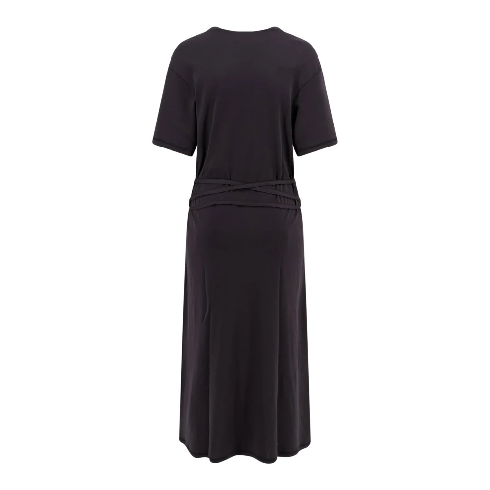Lemaire Katoenen T-shirt Jurk met Riem Black Dames