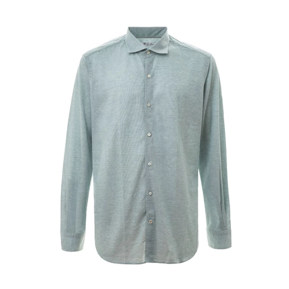 Loro Piana Lichtblauw Katoenen Overhemd Blue Heren