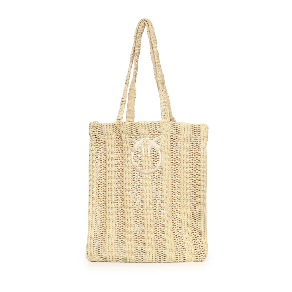 Pinko Women's Beige Easy Tote Bag - Shopping Bags - One Size - Bags
