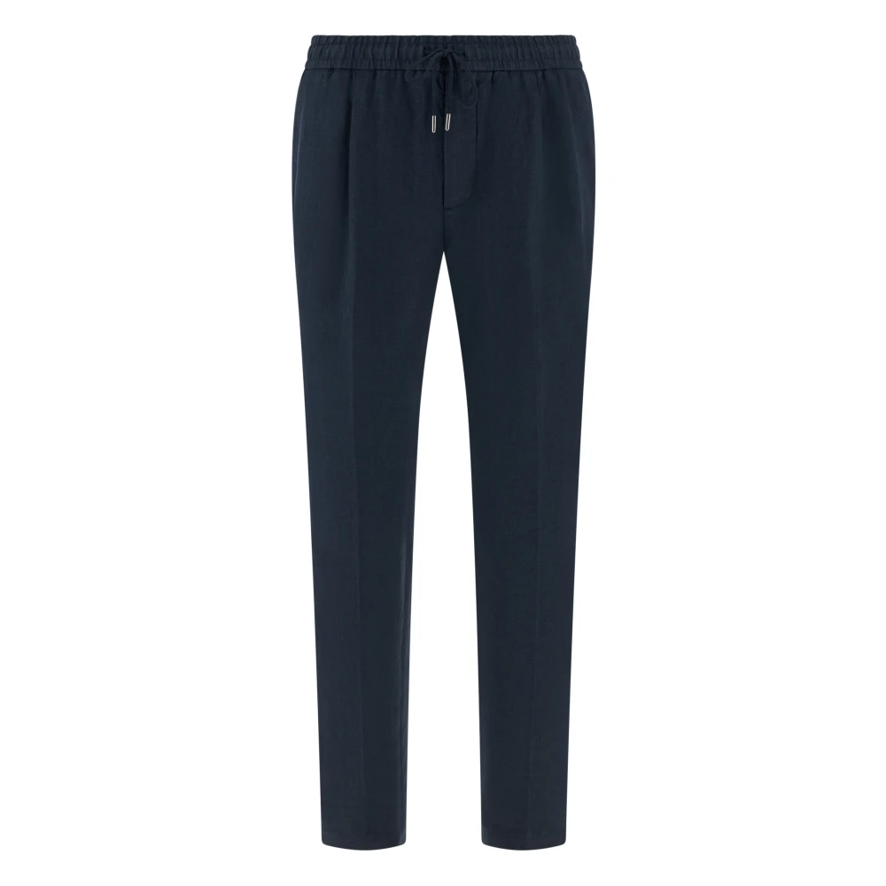 Boggi Milano Mannelijk Blauw Broeken Heren, M, Linnen, City Linnen Broek
