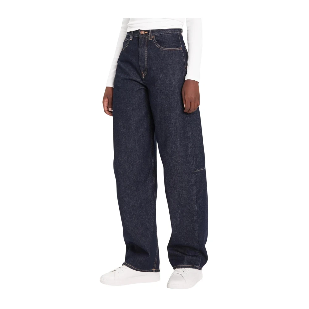 Calvin Klein Jeans Women's Blue Classic Straight-Leg Denim Jeans With Zip And Button Fastening