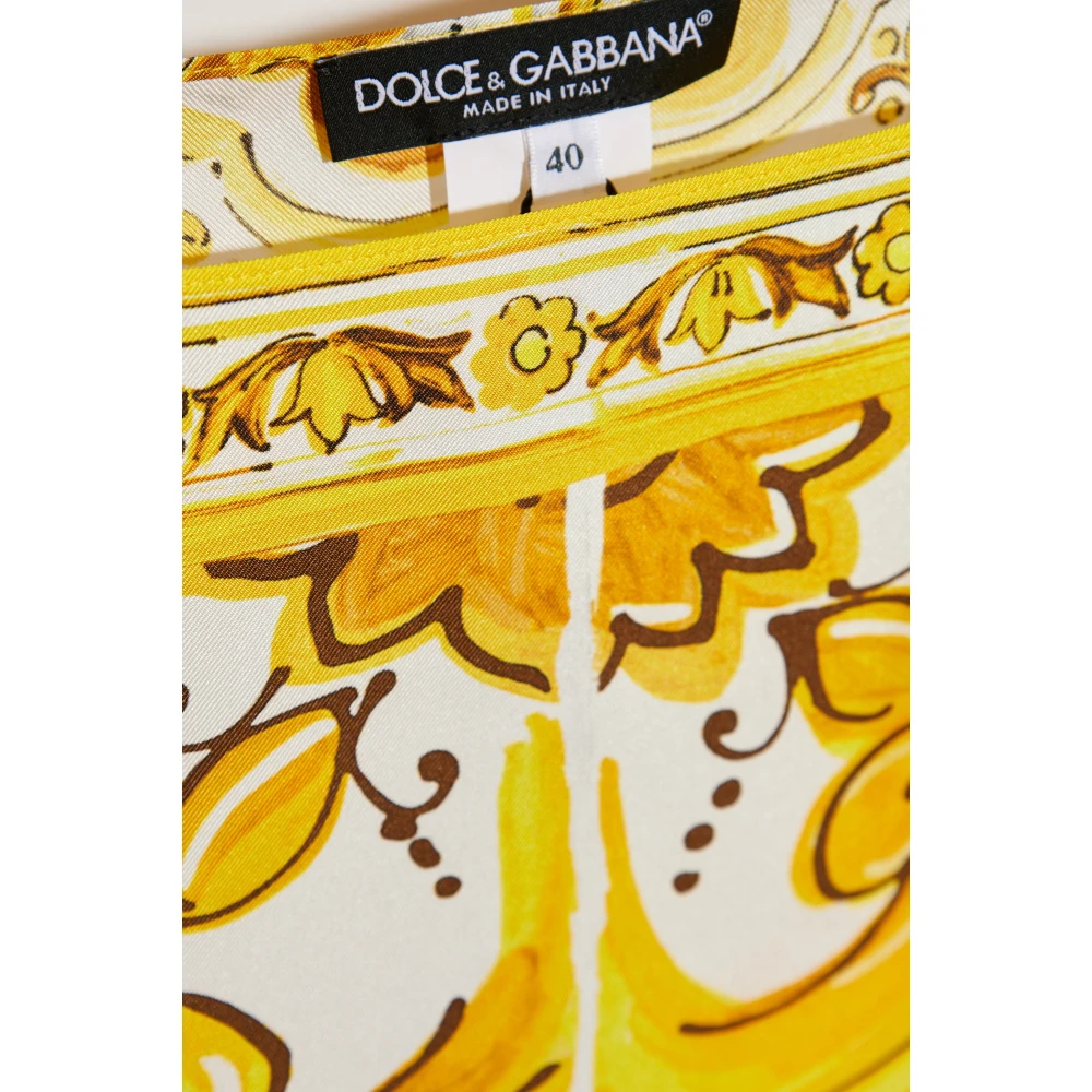 Dolce & Gabbana Jurk met 'Majolica' print Yellow Dames