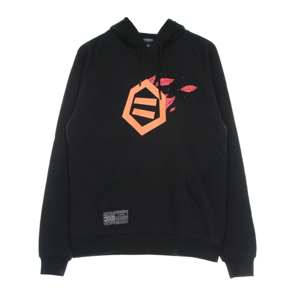 Dolly Noire Zwarte Bladeren Logo Hoodie Stijlvol Black Heren