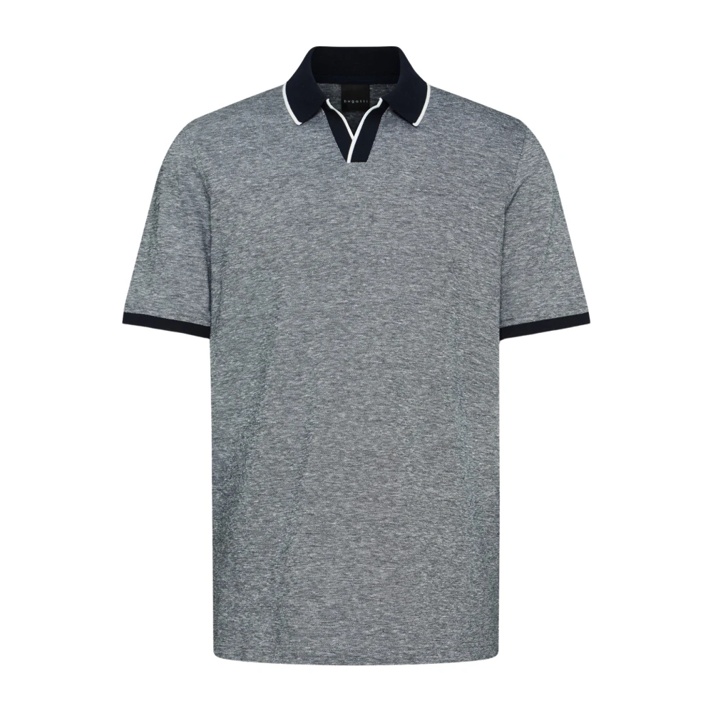 Bugatti Gestreept poloshirt korte mouw donkerblauw Blue Heren