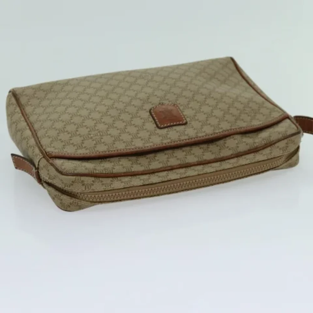 Celine Vintage Pre-owned Canvas clutches Beige Dames