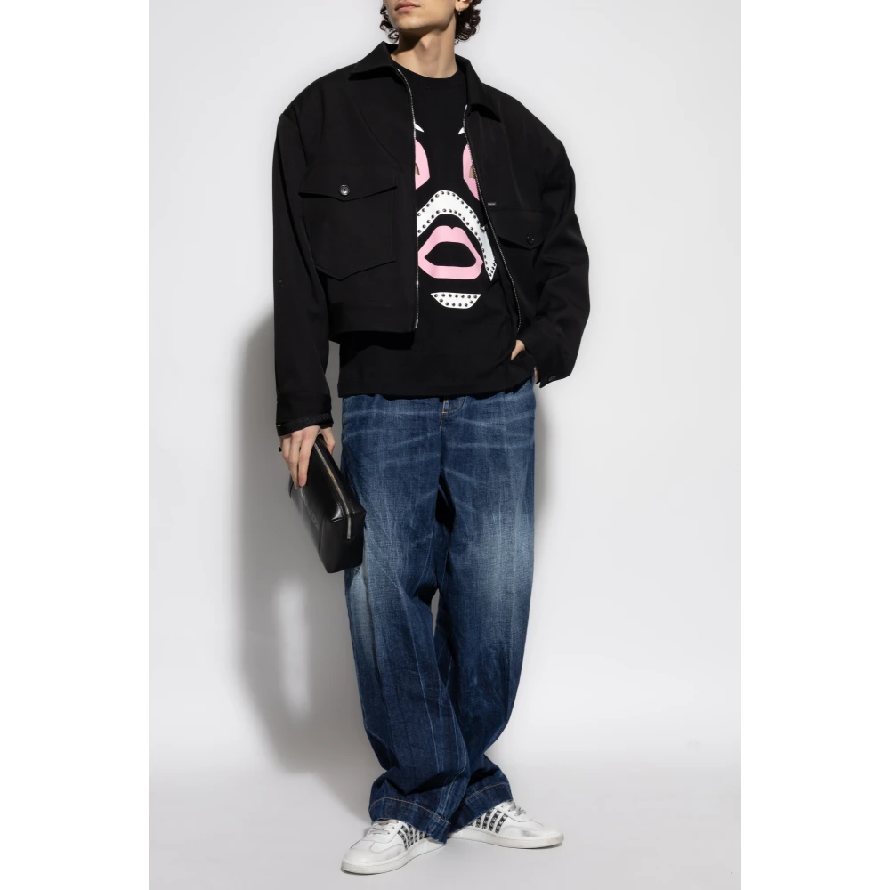 Dsquared2 T-shirt met applicatie Black Heren