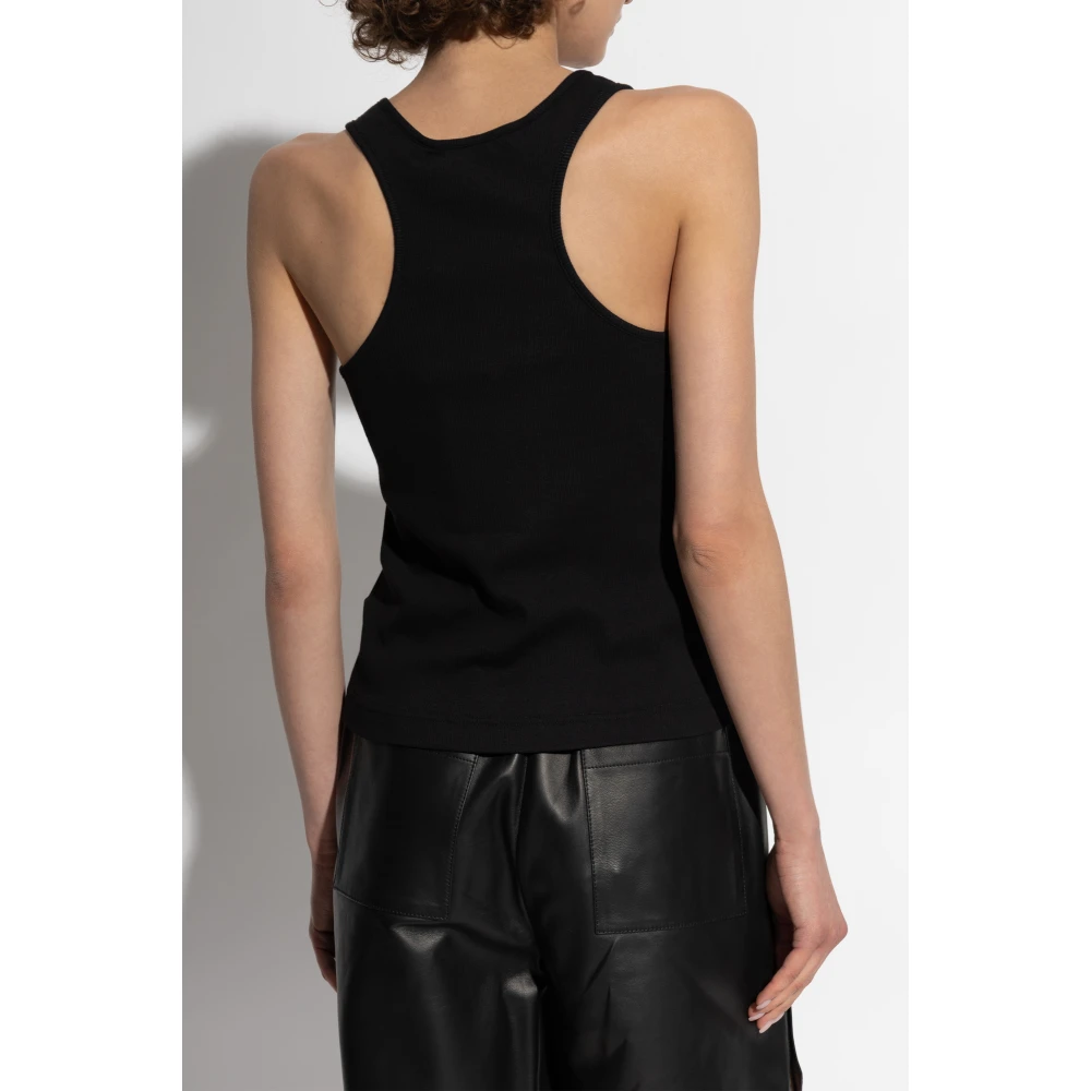 Palm Angels Top met geborduurd logo Black Dames