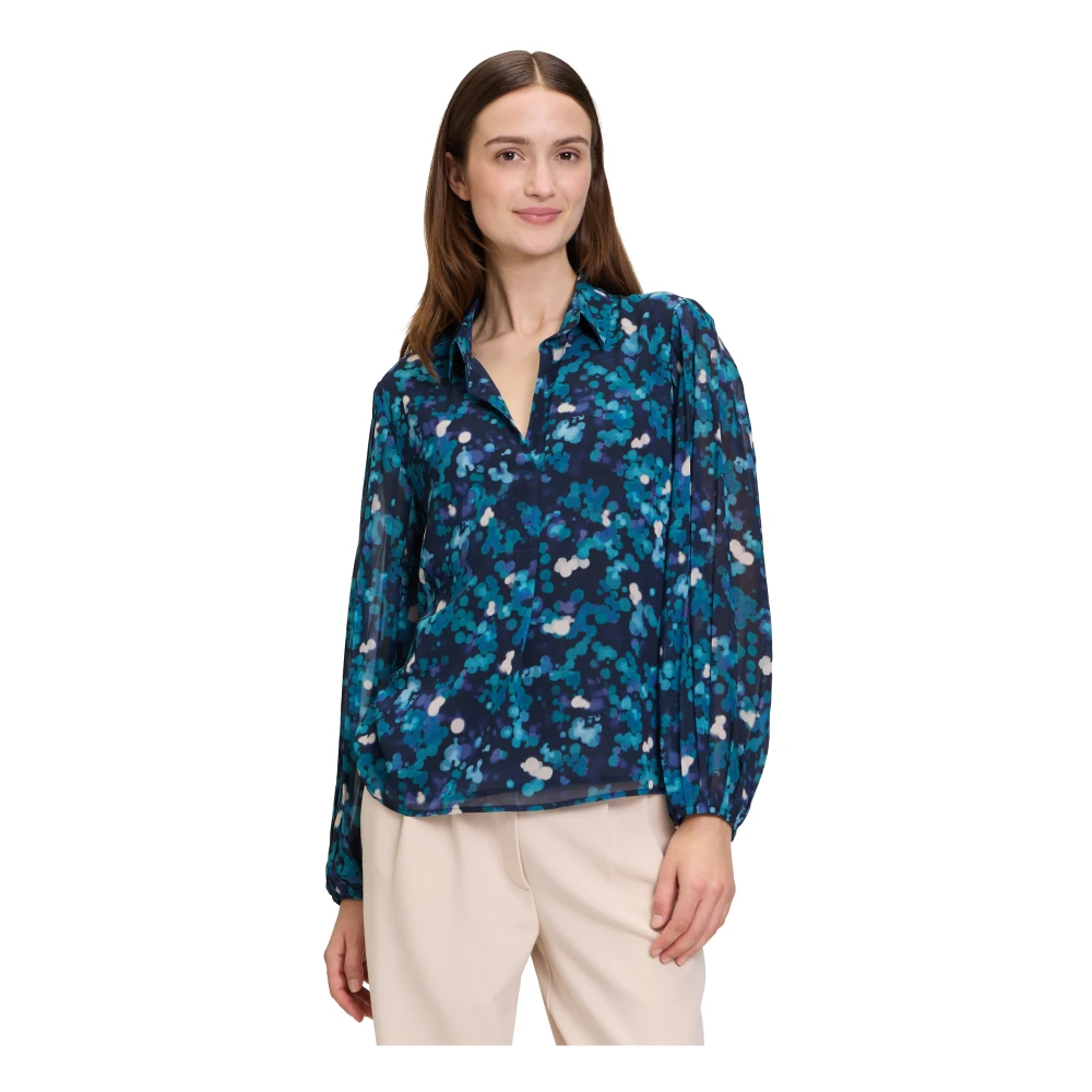 Betty & Co Geplooide blouse met stippen Blue Dames