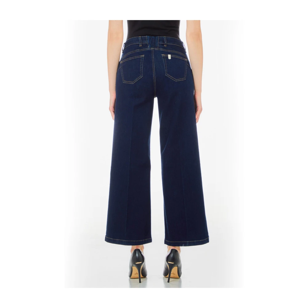 Liu Jo Denim Wide Cropped Jeans Blauw Blue Dames