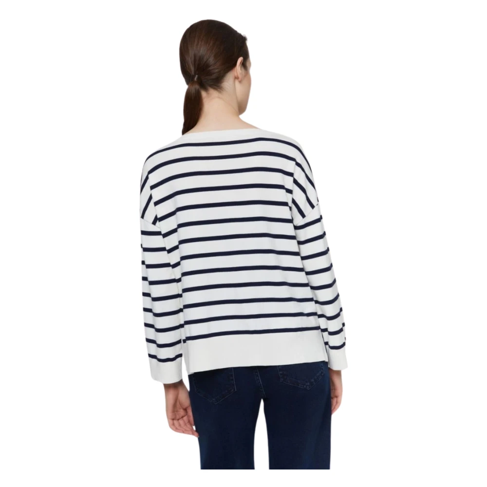Iblues Stretch Trui met Zijsplitten White Dames