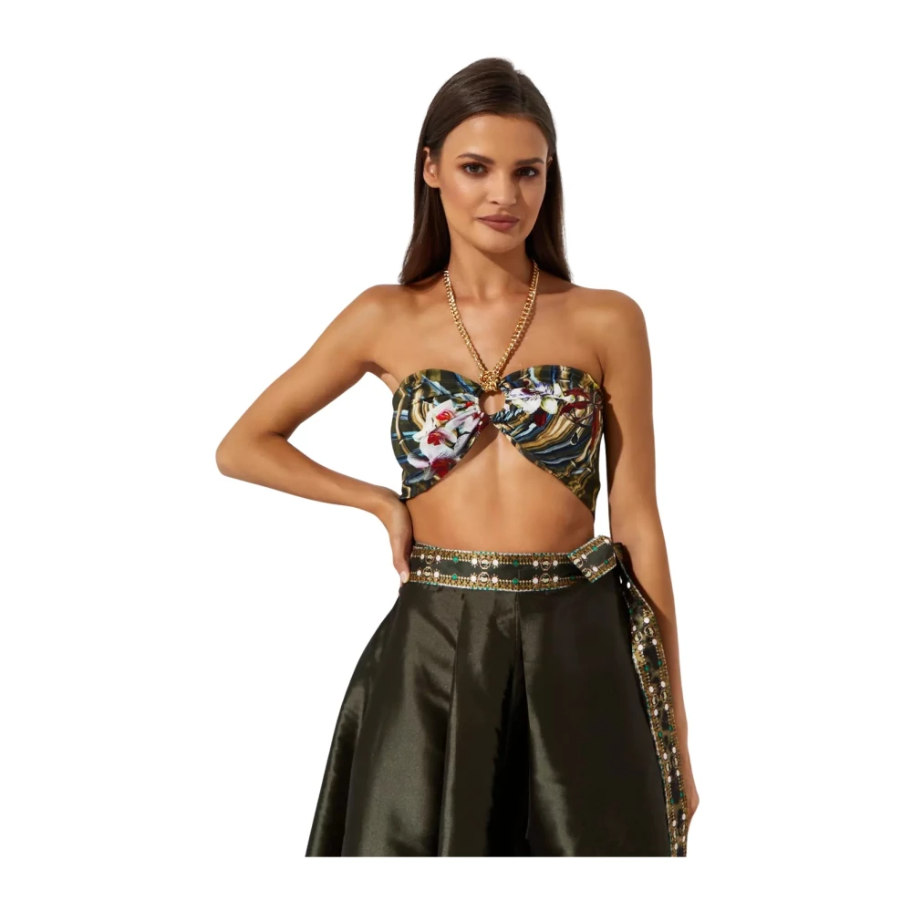 Camilla Zijden Bloemenprint Haltertop Multicolor Dames