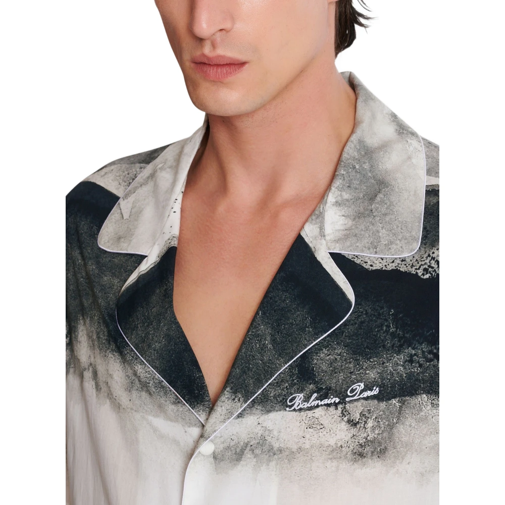 Balmain Pyjama shirt met Maan print White Heren