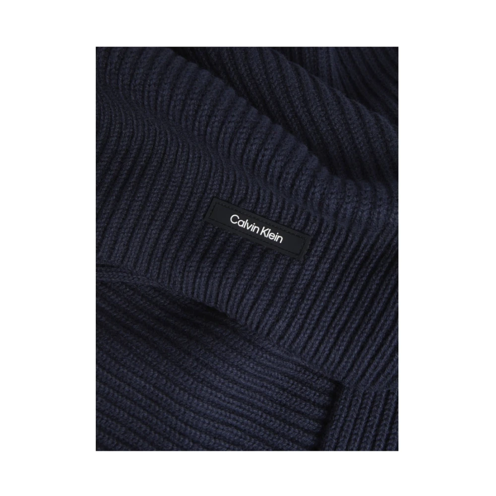 Calvin Klein Blauwe Katoenen Sjaal voor Mannen Blue Heren