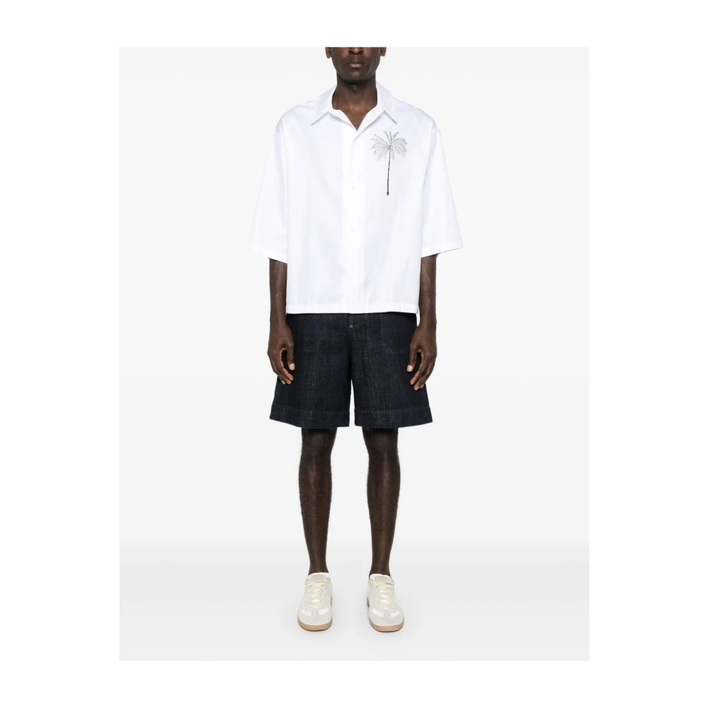 Jacquemus Klassieke Zwarte Blouse met Witte Voorkant White Heren