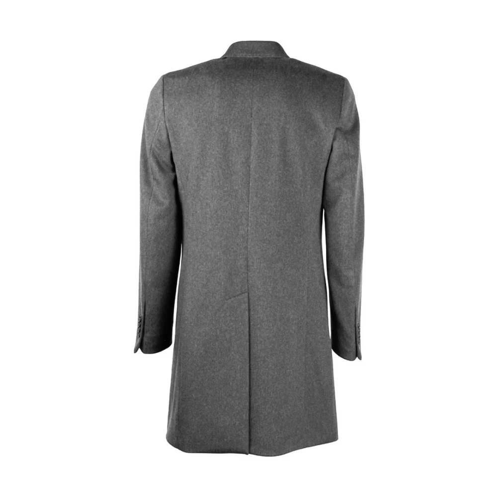 Made in Italia Grijze wollen jas met Loro Piana-stof Gray Heren