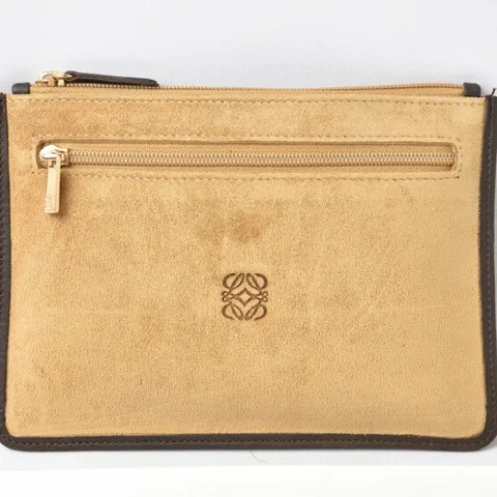 Loewe Pre-owned Fabric clutches Beige Dames