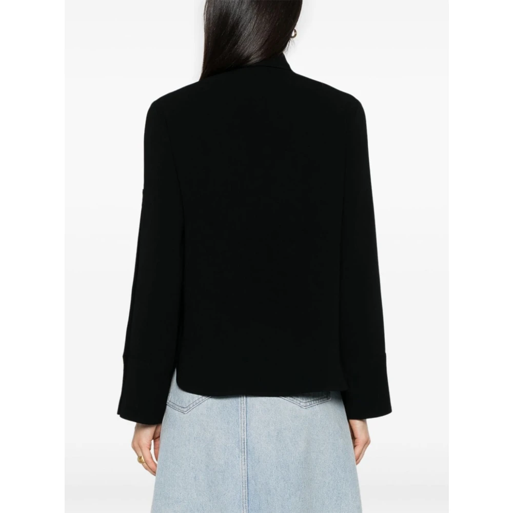 Alberto Biani Zwarte Overhemd Klassieke Knoopsluiting Black Dames