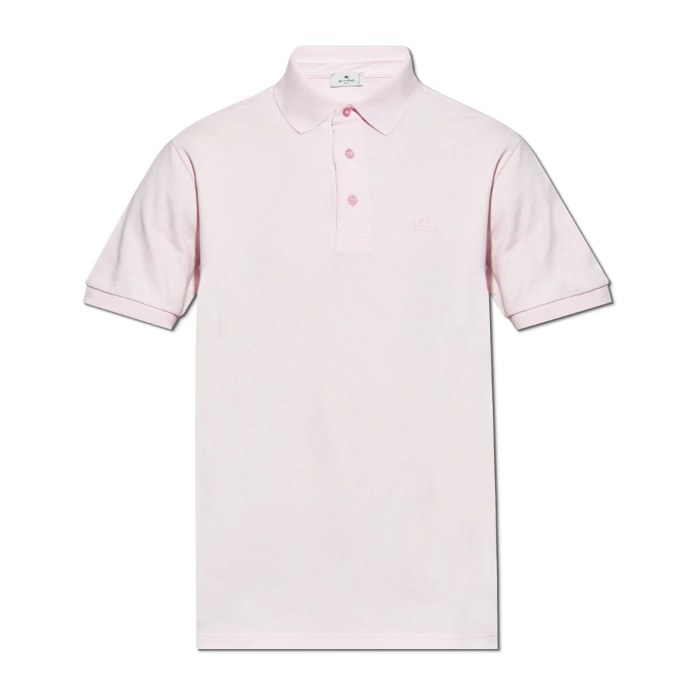 ETRO Katoenen polo met logo Pink Heren