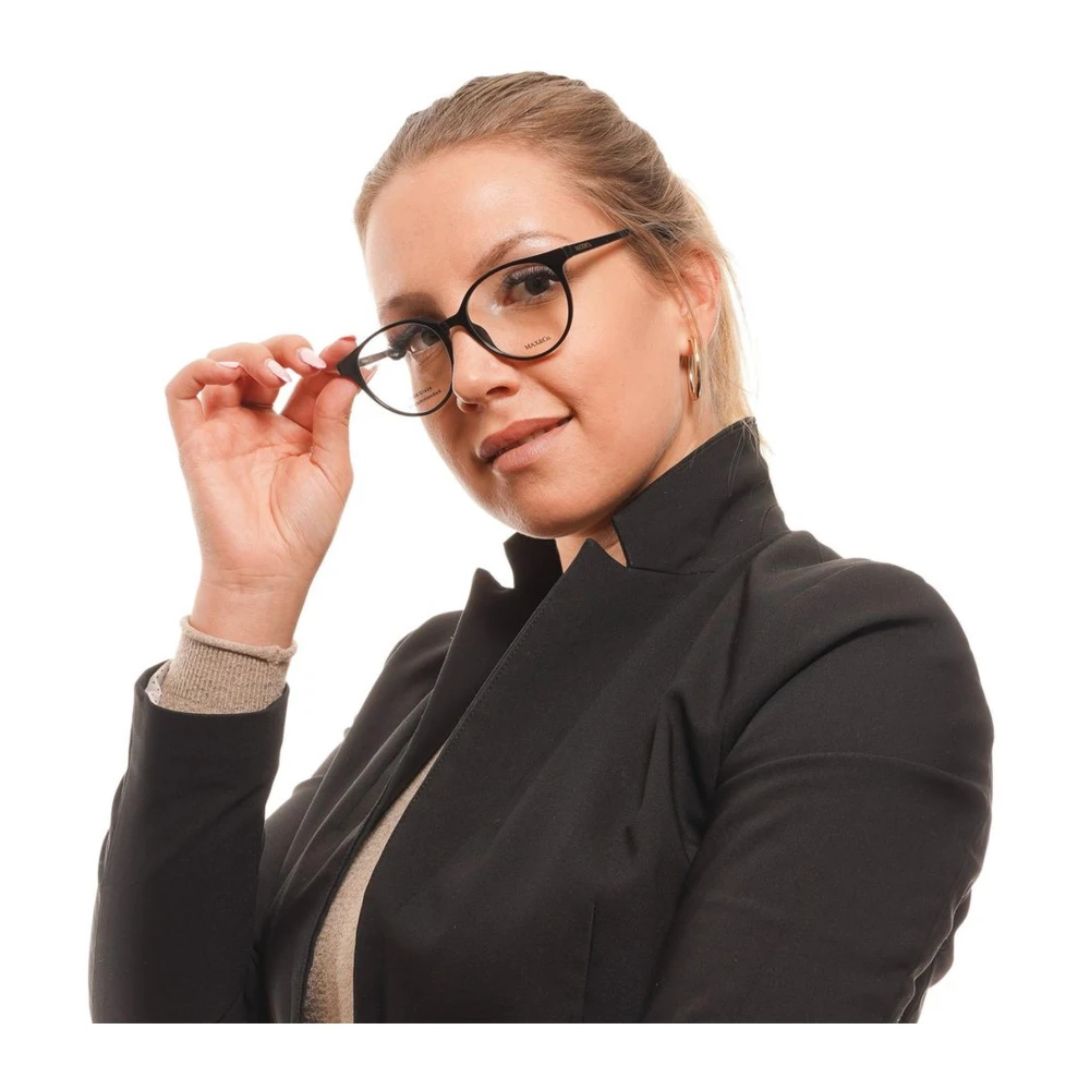 Max & Co Stijlvolle zwarte ronde optische monturen Black Dames