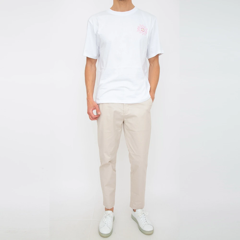 Gcds Casual Katoenen T-Shirt White Heren