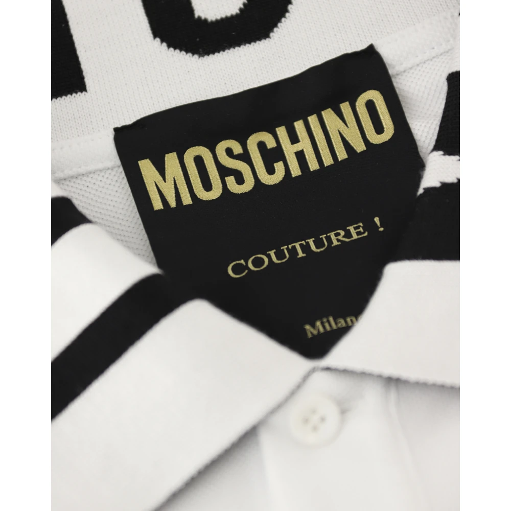 Moschino Geborduurde Hals Polo Shirt White Heren