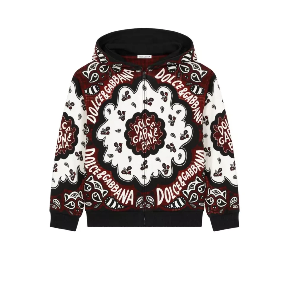 Dolce & Gabbana Boys Multicolor Kids Zip Hooded Cardigan Size 2 Y